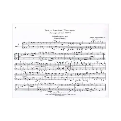 Twelve Four-Hand Piano Pieces - Op.85  (Ed 825)