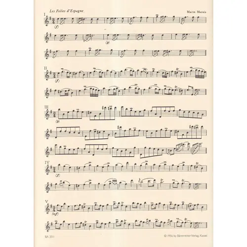 Les folies d'Espagne for solo flute