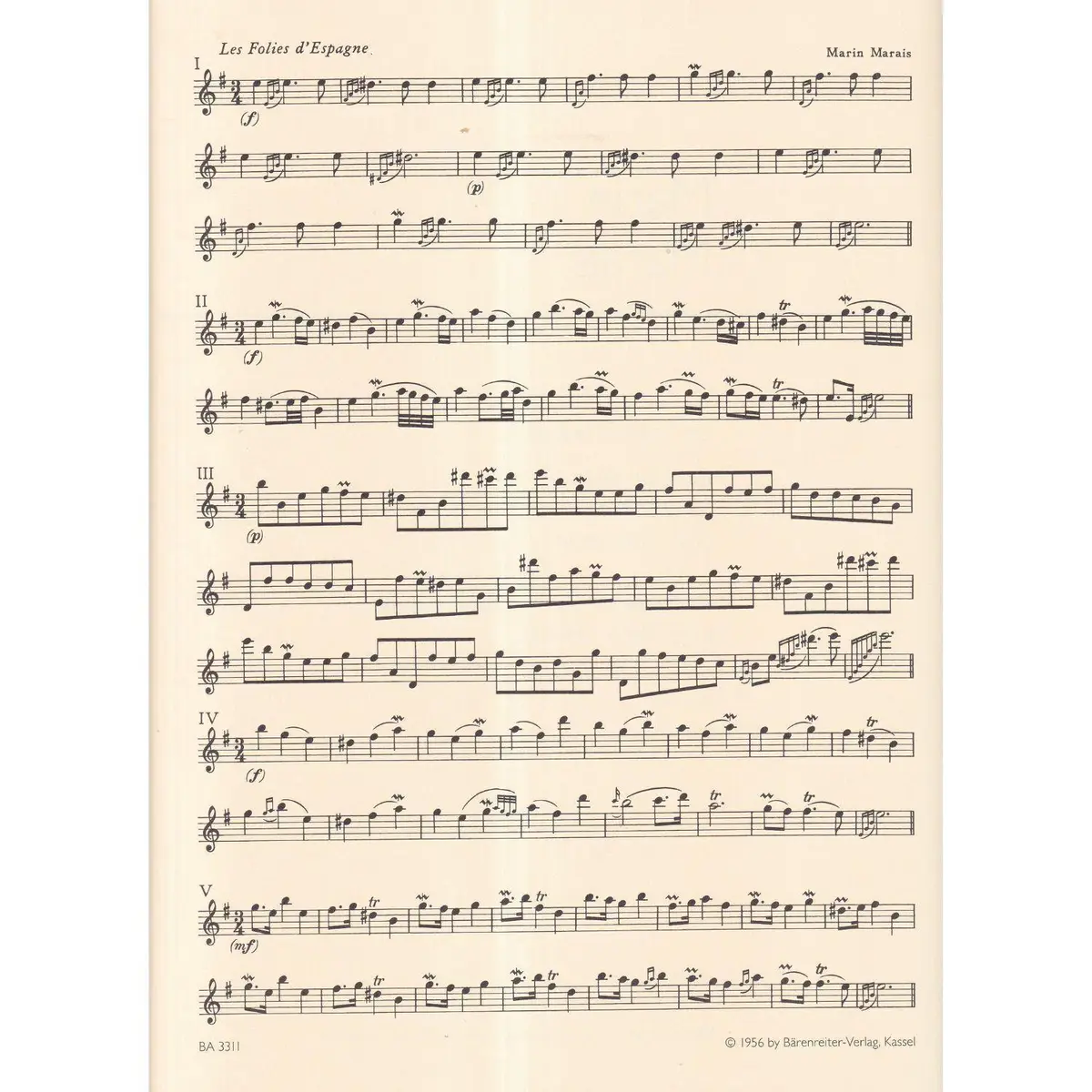 Les folies d'Espagne for solo flute