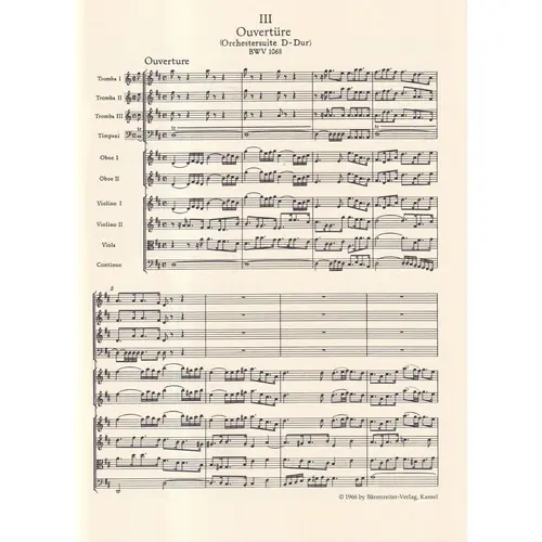 Orchestral Suite In D Major - Bwv 1068 - Study Score