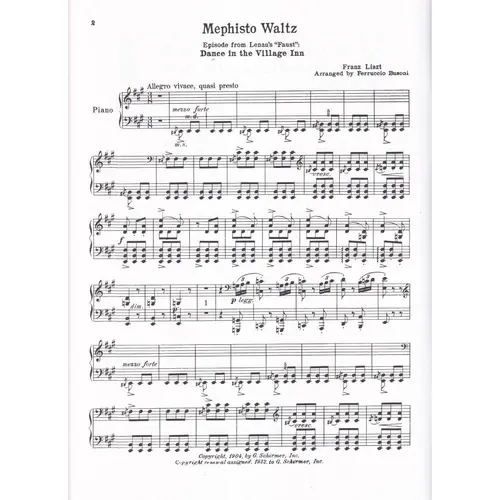 Mephisto Waltz for the piano