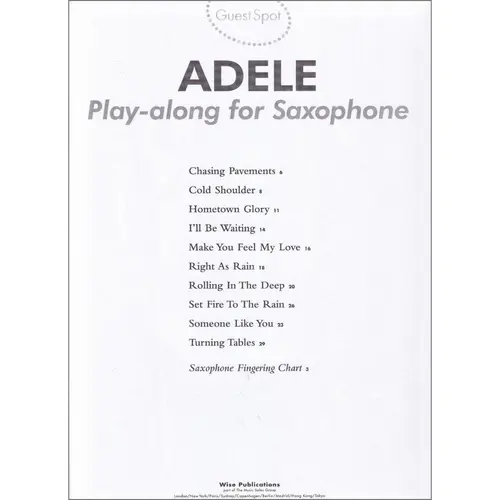 Adele Play- Along For Saxophone