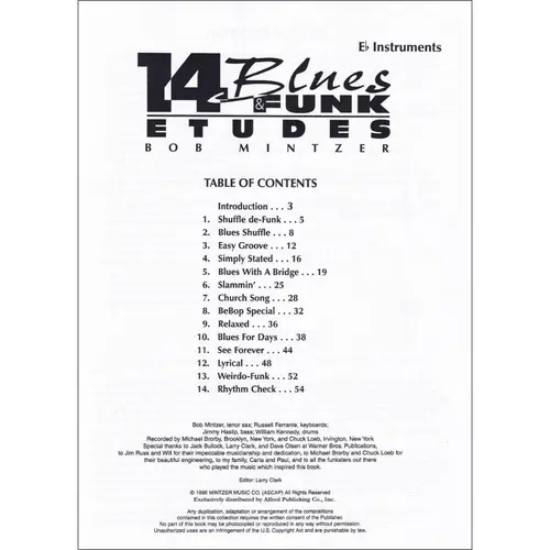 14 Blues & Funk etudes for Eb Instruments