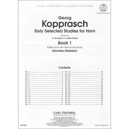 Sixty Selected Studies For Horn - Book 1