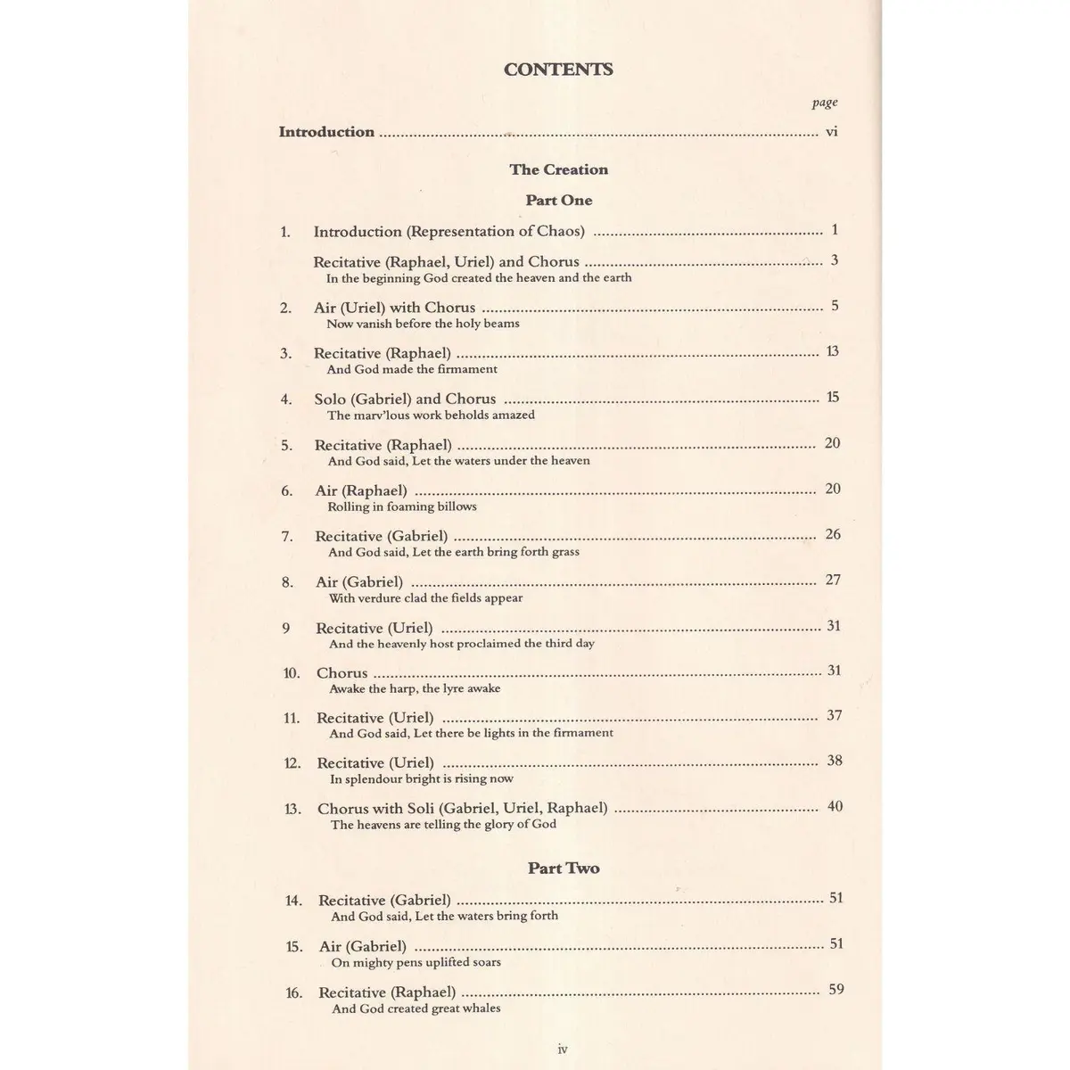 The Creation - Vocal Score - English Version