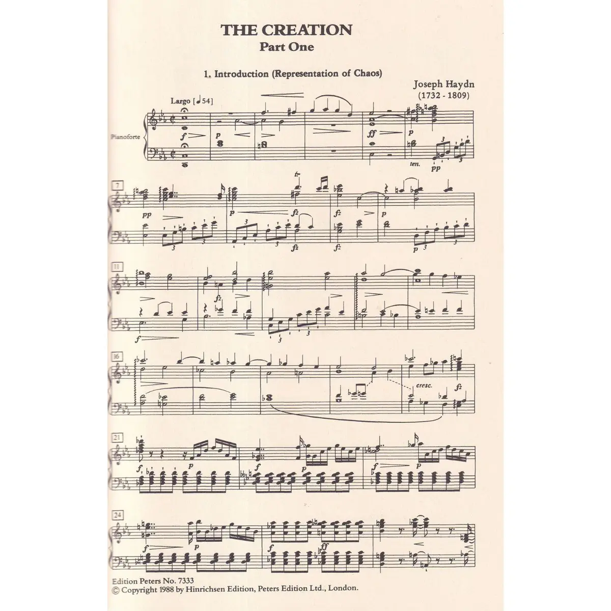 The Creation - Vocal Score - English Version