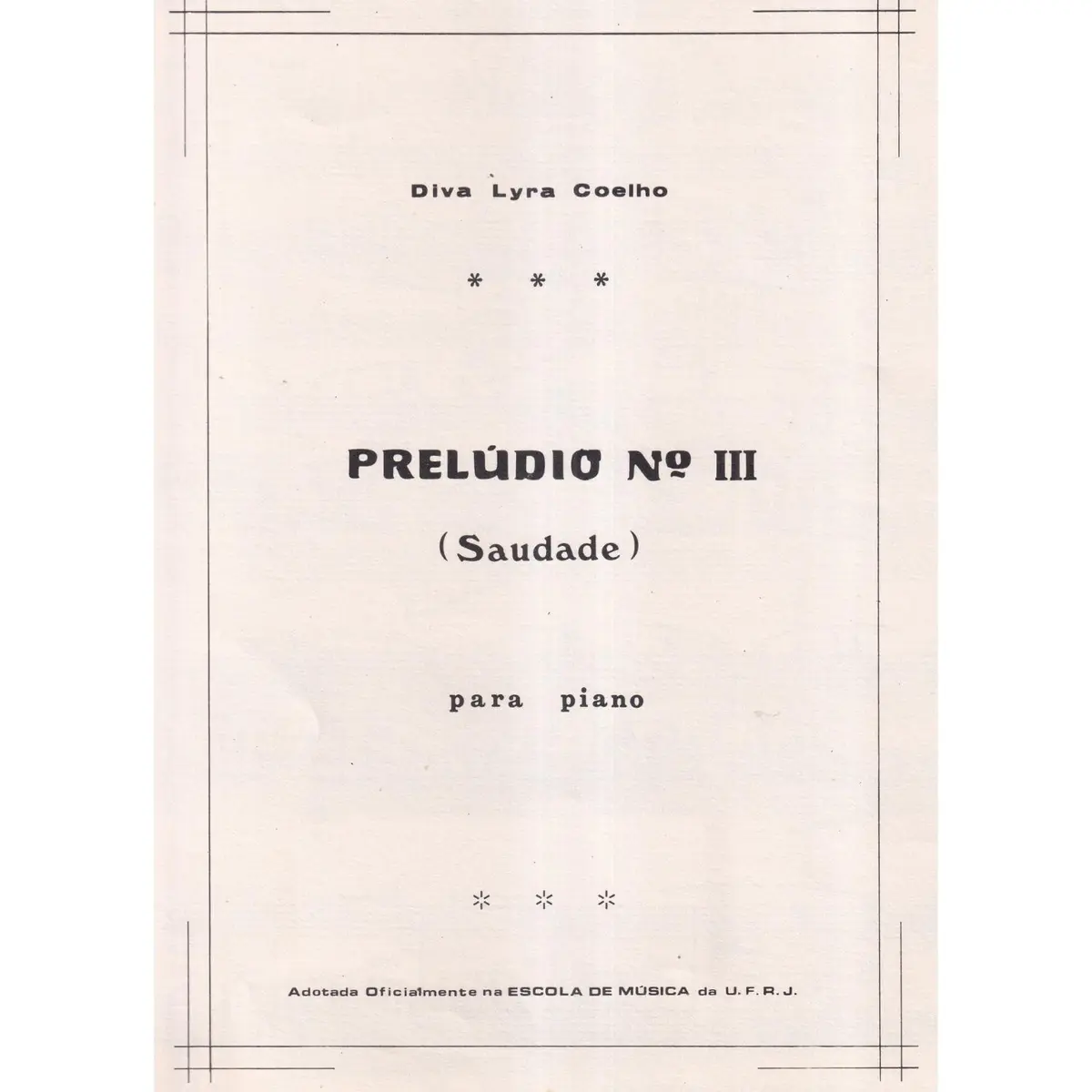 Prelúdio N. 3 (Saudade)