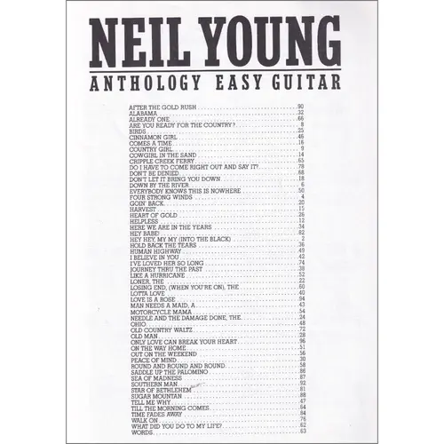 Anthology Easy Guitar - Meil Young - Exemplar Antigo