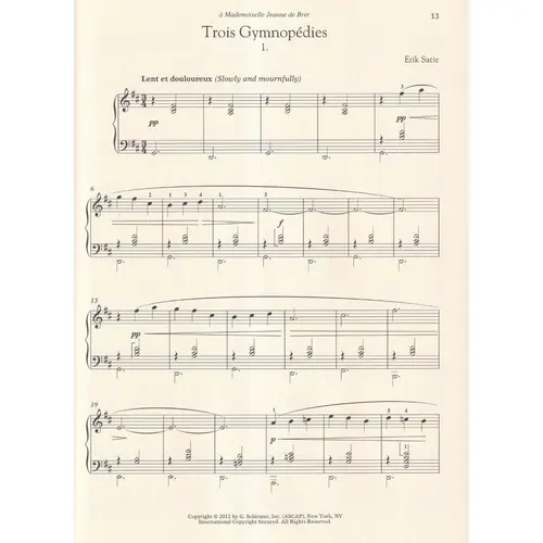 Gymnopédies And Gnossiennes - Schimer Performance Editions
