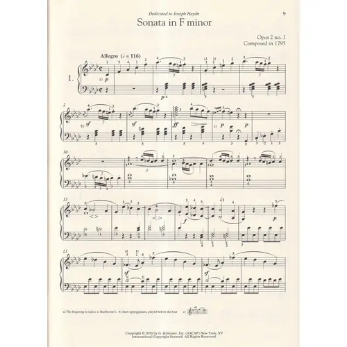 Sonata No. 1 In F Minor, Opus 2, No. 1 - Schirmer Performance Editions