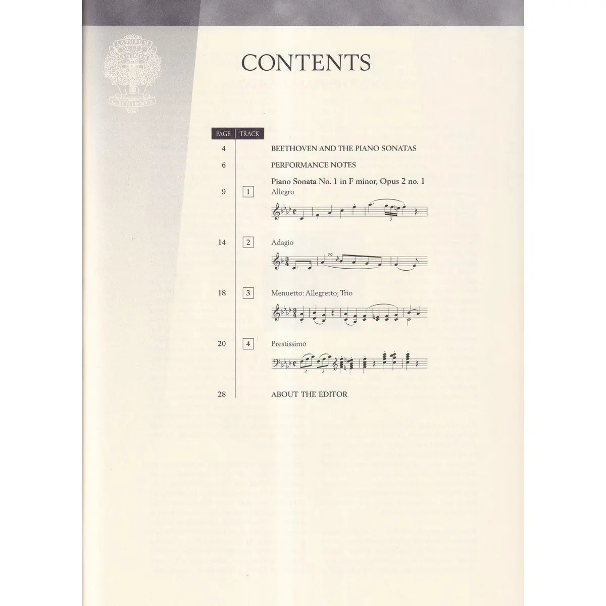 Sonata No. 1 In F Minor, Opus 2, No. 1 - Schirmer Performance Editions