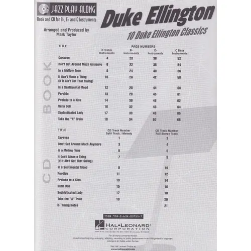 Duke Ellington - Jazz Play Along Vol.1