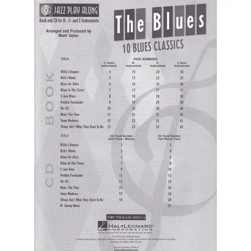 The Blues - Jazz Play Along Vol.3