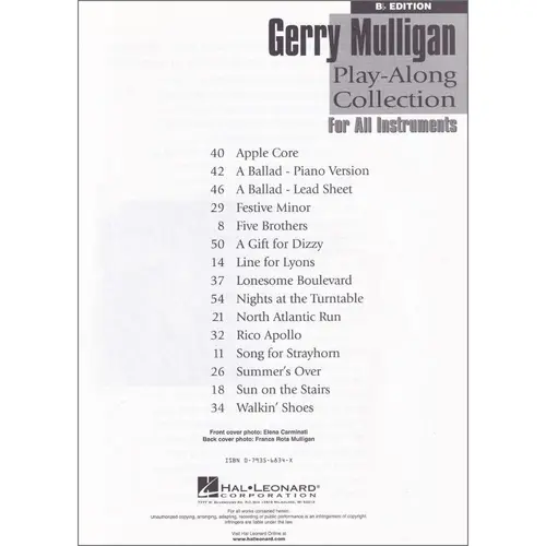 Gerry Mulligan Play-Along Col. Bb Edit.