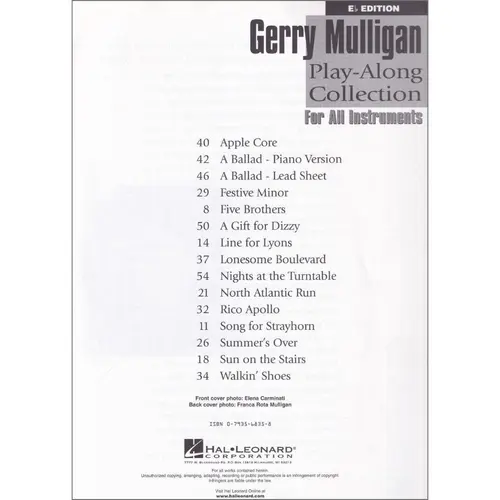 Gerry Mulligan Play-Along Coll. - Eb Edit