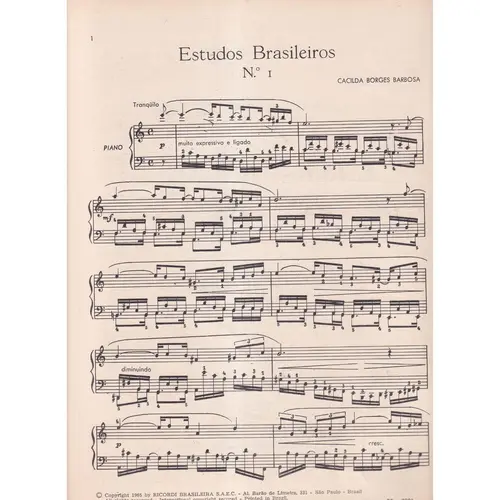 Estudos Brasileiros Para Piano - Vol.1