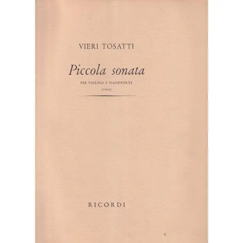 Piccola Sonata Per Violino  (Edição Antiga)