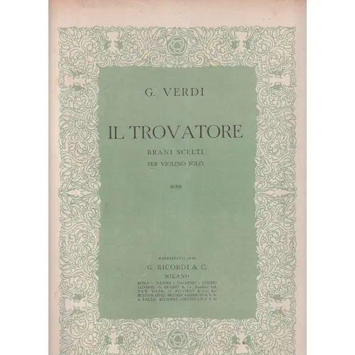 Il Trovatore  - Brani Scelte  (Edição Antiga)