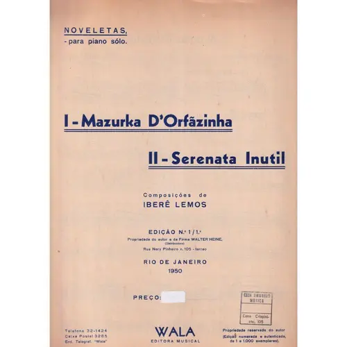 Mazurka D`Orfãzinha / Serenata Inutil  (Edição Antiga)