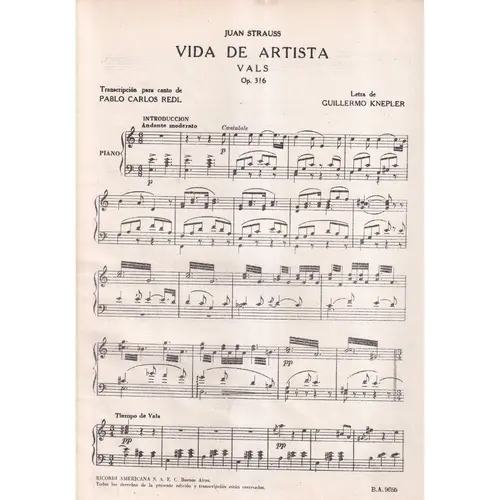 Vida De Artista - Op. 316