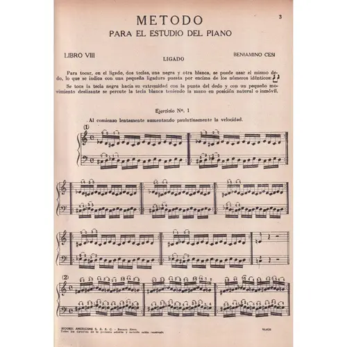 Metodo Para El Estudio Del Piano Libro 07  (Edição Antiga)