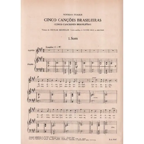 Cinco Canções Brasileiras  (Edição Antiga)