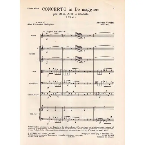 Concerto In Do Mag.- Tomo 217 - F.VII N.7