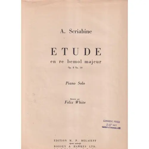 Etude En Re Bemol - Op.8 N.10  (Edição Antiga)