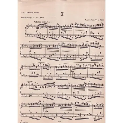Etude En Re Bemol - Op.8 N.10  (Edição Antiga)