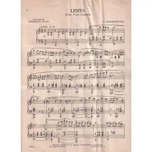 Lento Form Piano-Concerto  (Edição Antiga)