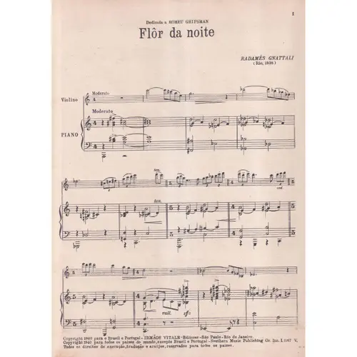 Flor Da Noite para violino e piano