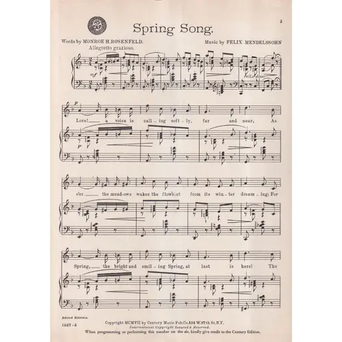 Spring Song - canto e piano - voz med. em Fá