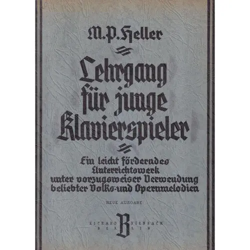 Lehrgang Fur Junge Klavierspieler  (Edição Antiga)