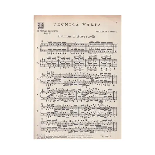 Tecnica Pianistica - Vol.10 - Tecnica Varia - Exemplar Antigo