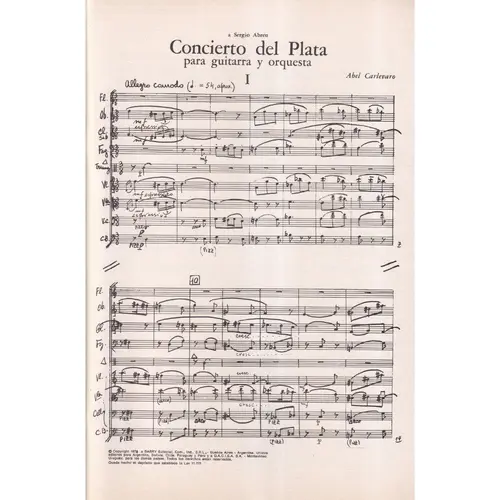 Concierto del Plata para guitarra y orquestra - grade