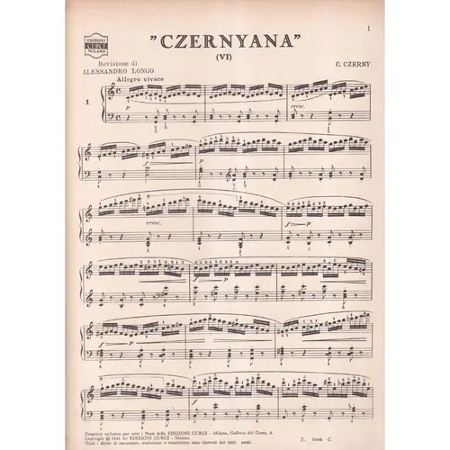 Czernyana vol. VI Raccolta di Studi para piano