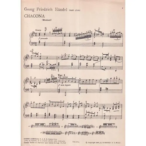Chacona Para Piano