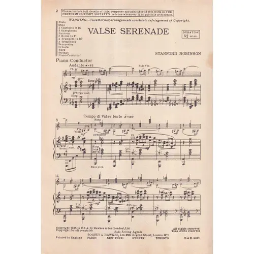 Valse Serenade - orquestra de salao
