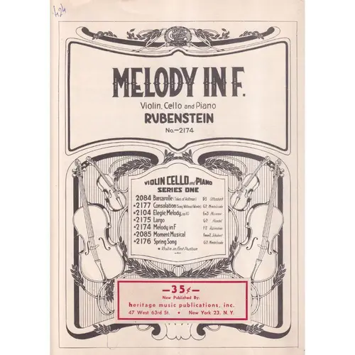 Melody in F - violin, cello and piano