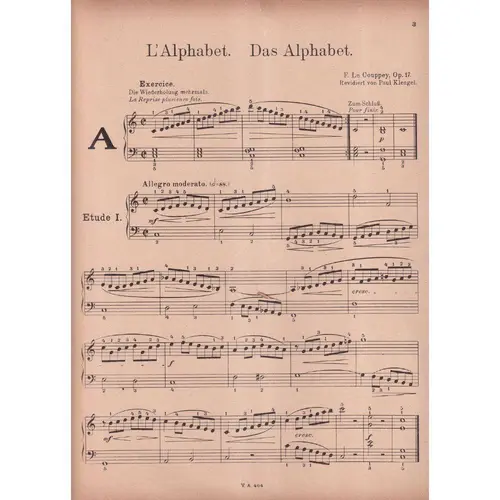 L`Alphabet - Op.17  para piano (Edição Antiga)