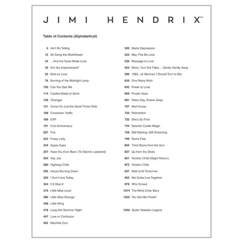 Jimi Hendrix – The Complete Scores