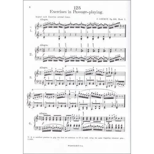 125 Exercises in Passage Playing, Op. 261