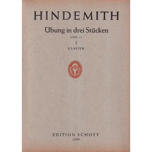 Ubung In Drei Stucken - Op.37 N.1  (Edição Antiga)