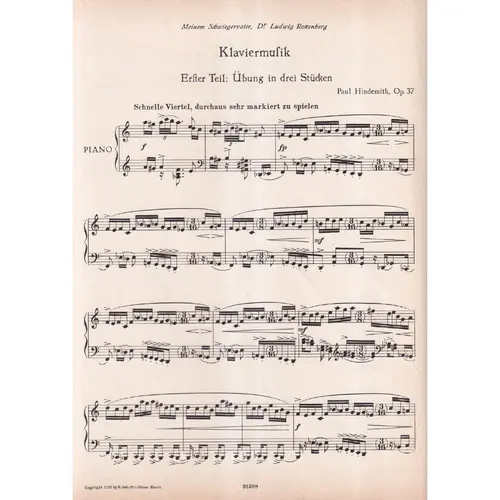 Ubung In Drei Stucken - Op.37 N.1  (Edição Antiga)