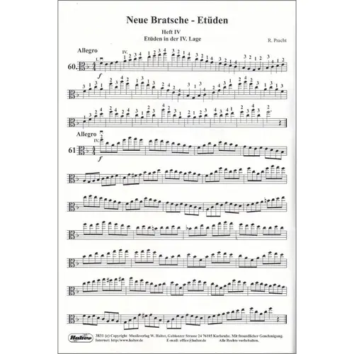 Neue Bratsche etuden heft 4 Op.15