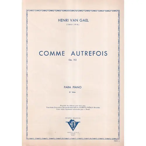 Comme Autrefois - Op.112