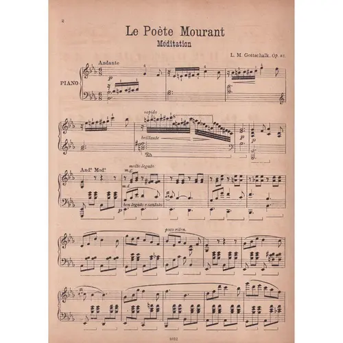 Le Poete Mourant  - (Meditation) - Op.85  (Edição Antiga)