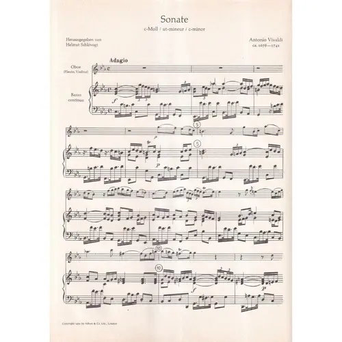 Sonate c-moll fur oboe und basso continuo (edição antiga)
