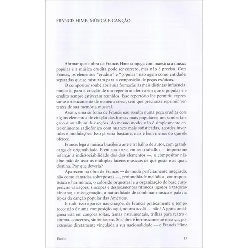 Francis Hime: Ensaio e entrevista