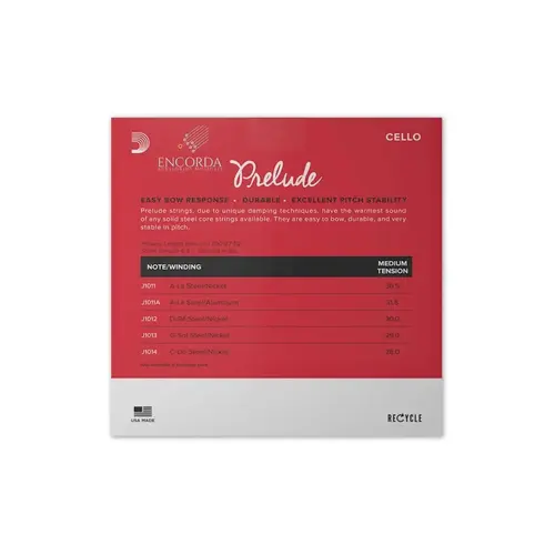 Encordoamento para cello Daddario Prelude J1010M